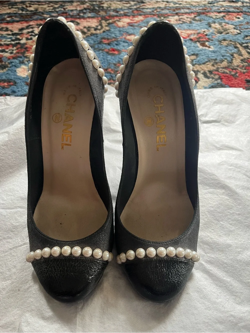 Chanel Pearl High Heel Pumps